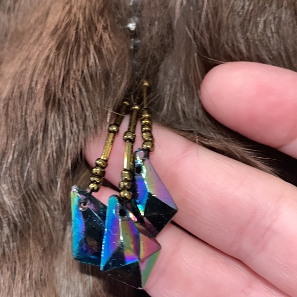 Angora Rabbit Fur Hair Vintage Genuine Embellished Rhinestone Jacket Size Large - Picture 9 of 14